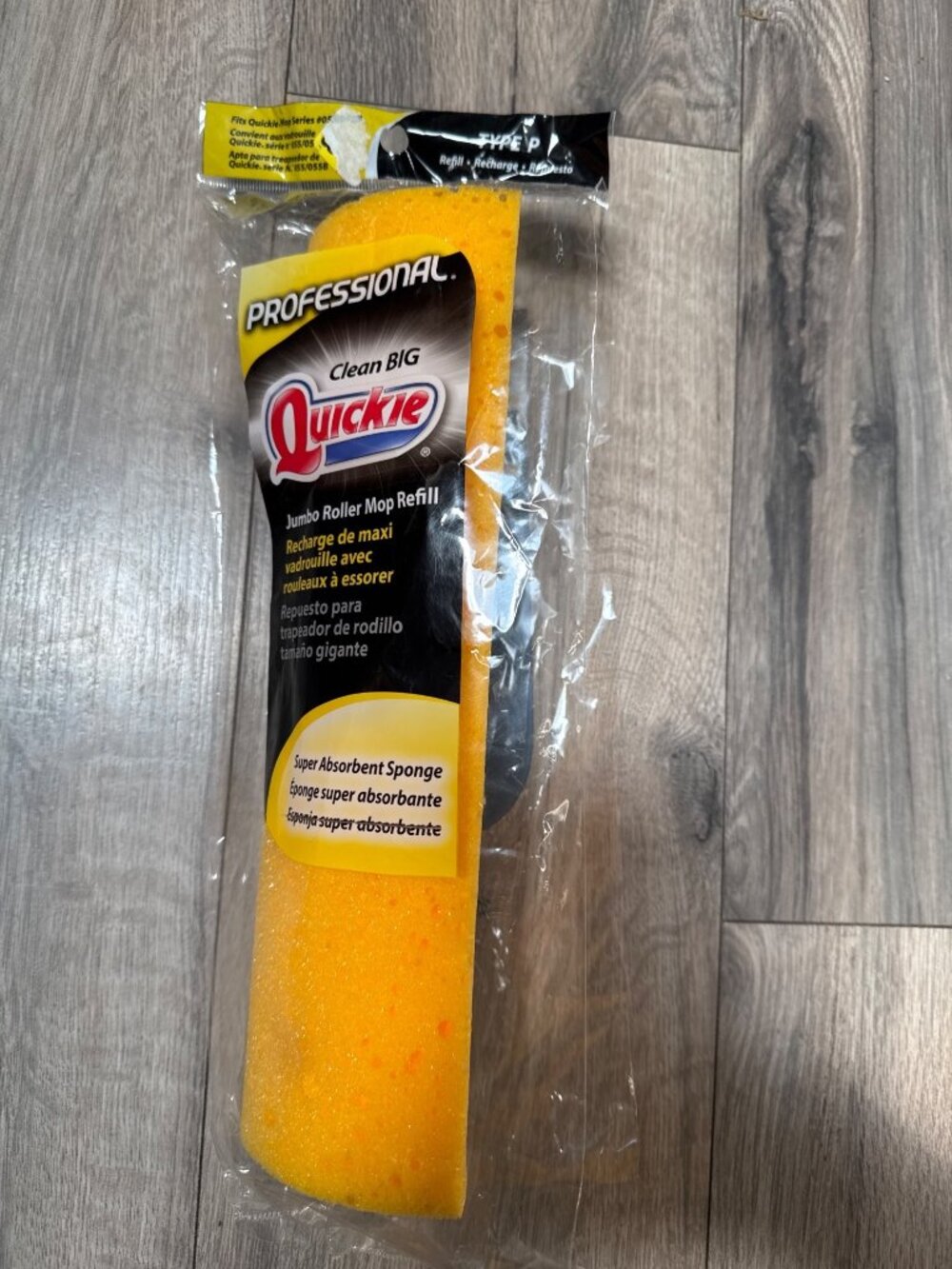 Quickie Professional Jumbo Roller Mop Refill Type P With Super Absorbent Sponge